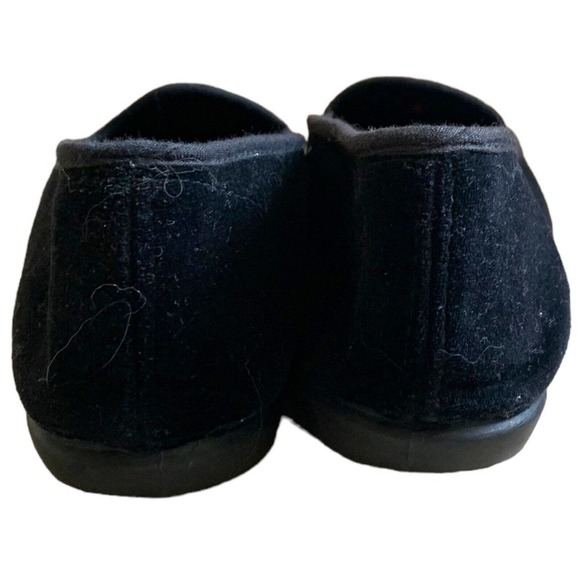 𝅺VINTAGE Tinsel Toes Black Velvet Poinsettia Embroidered Flats 8.5 - Picture 5 of 9